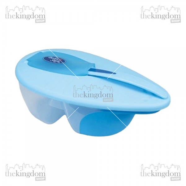 Baby Safe FB001 Twin Taste Bowl Set w/ Heat Sensing Spoon Blue