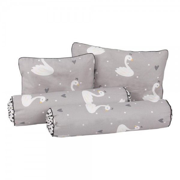 Aurora Baby Pillow Bolster Set Grey Zigzag