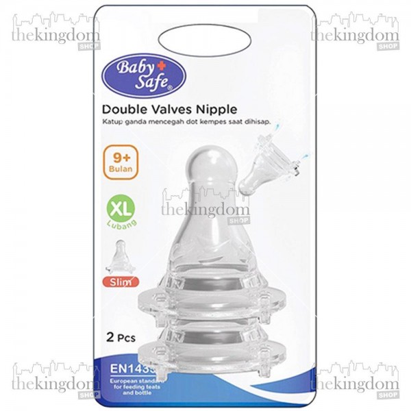 Baby Safe DOTXL Double Valves Slim Neck Nipple XL