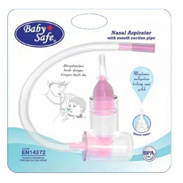 Baby Safe NAS02 Nasal Aspirator w/ Mouth Suction Pipe Pink
