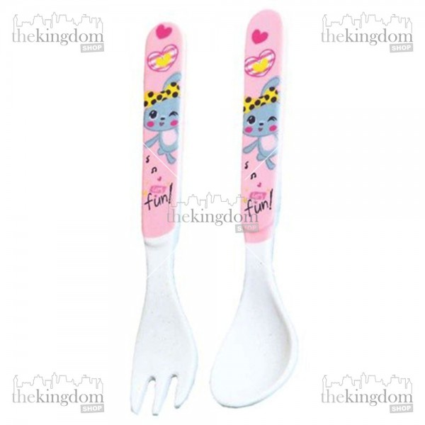 Baby Safe SG001 Spoon and Fork Pink