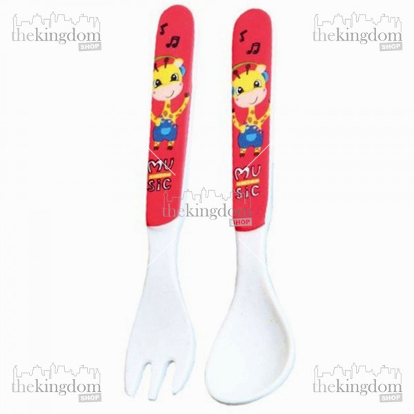 Baby Safe SG001 Spoon and Fork Red