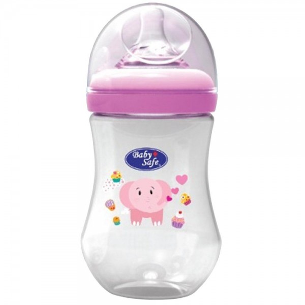Baby Safe WN05B Wide Neck Bottle 250ml Pink