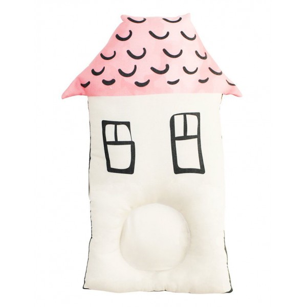 Cottonseeds Head Pillow Little House Pink