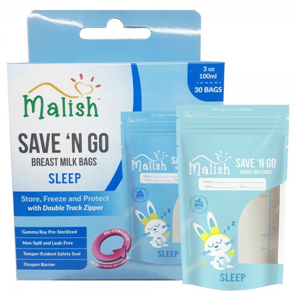 Malish Save 'N Go Breast Milk Bags Sleep