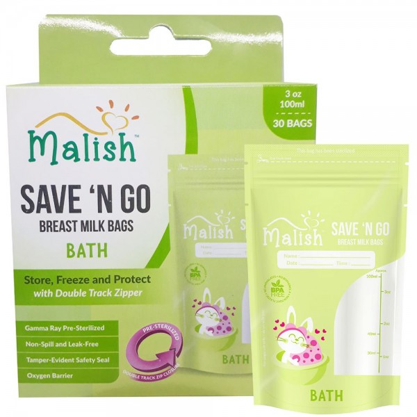 Malish Save 'N Go Breast Milk Bags Bath