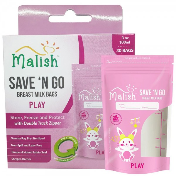 Malish Save 'N Go Breast Milk Bags Play