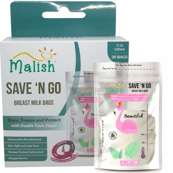 Malish Save 'N Go Breast Milk Bags Beautiful