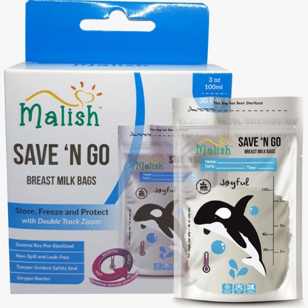 Malish Save 'N Go Breast Milk Bags Joyful