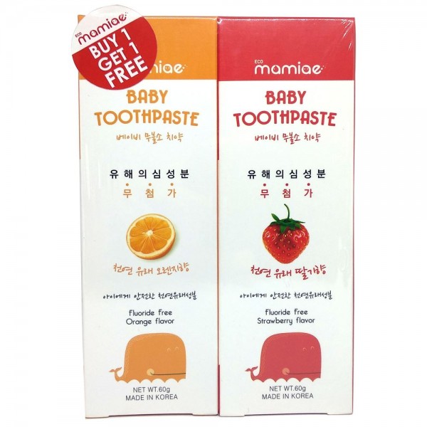 Mamiae Baby Toothpaste Orange & Strawberry Bundle