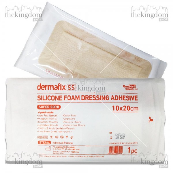 Onemed Dermafix SS 10x20cm Silicone Foam Dressing Adhesive /1