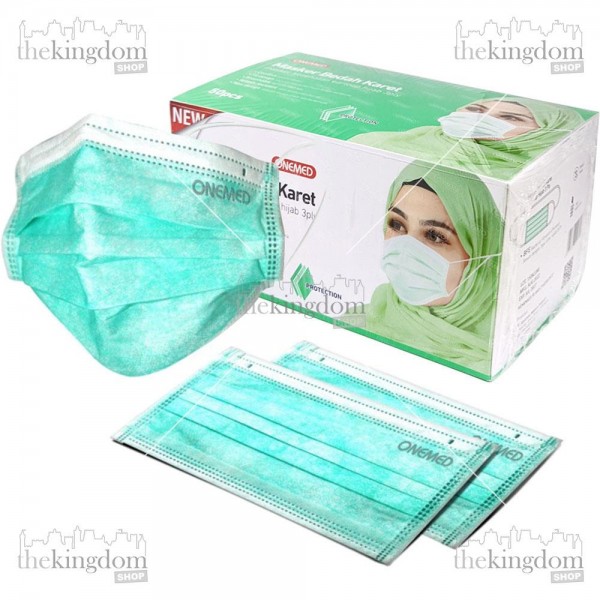 Onemed Mask 3ply Headloop Green /50