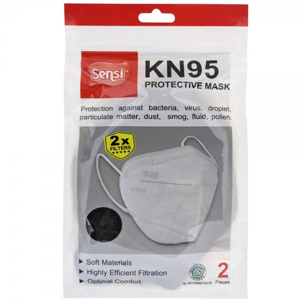 Sensi KN95 Protective Mask 6ply Earloop Black /2