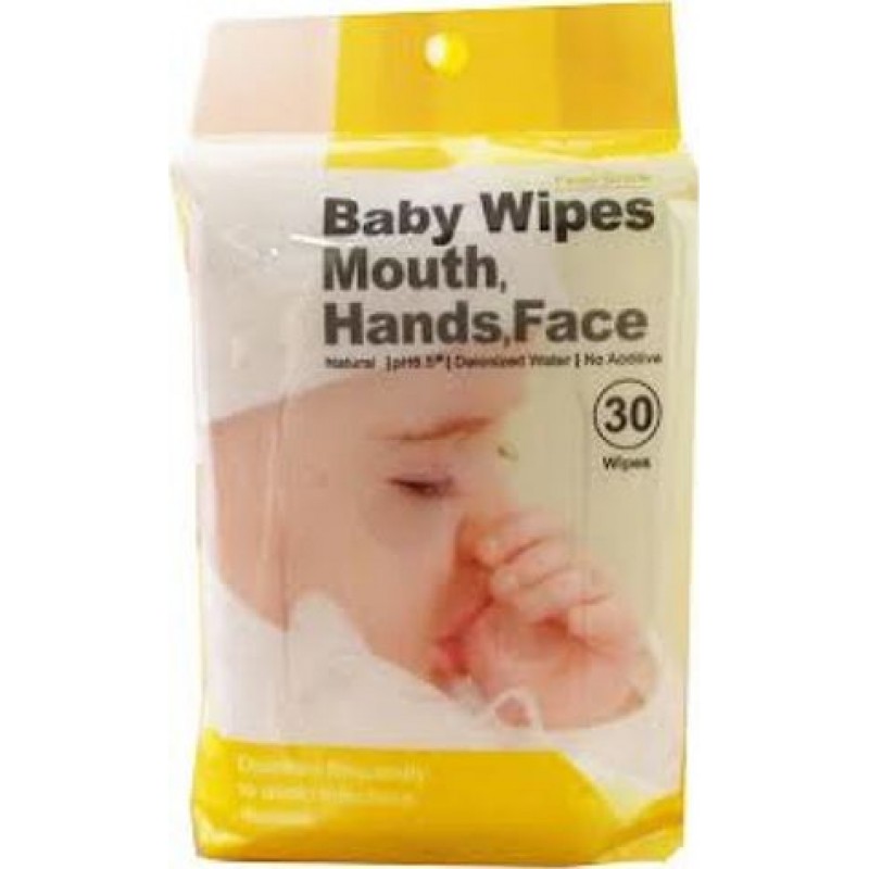 baby wipes on baby face