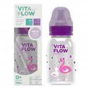 Vitaflow Baby Bottle 140ml Flamingo Purple